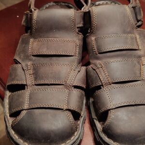 Skechers leather sandals brown closed toe. Like New. Size:13 SN#0848. Only $29